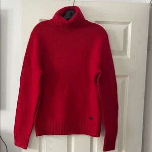 Ralph Lauren Vibrant Red Turtleneck Sweater 90% wool 10% cashmere